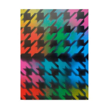 Abstract Graffiti 'Rainbow Hounds Tooth' Canvas Art,18x24